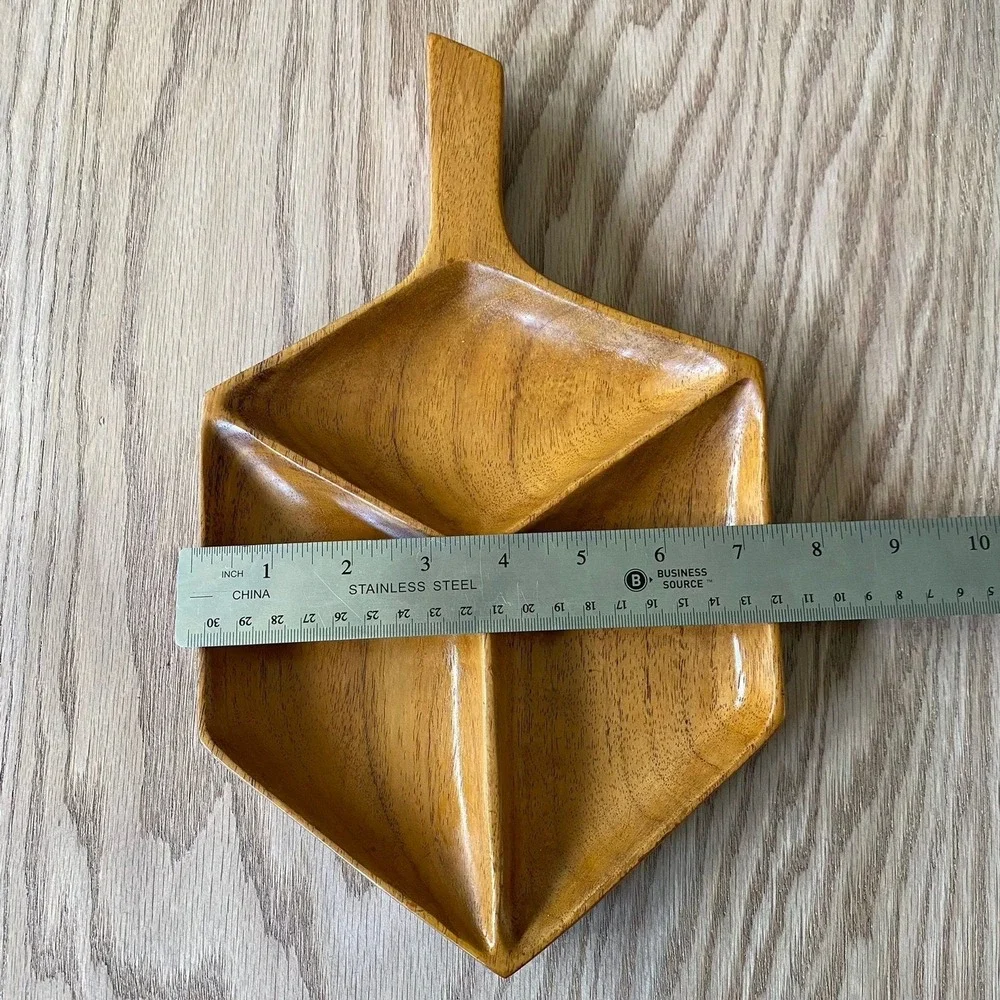 Wooden plate appetizer-Vintage Haitian‎ Wood Genuine Taverneau.